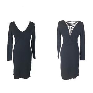 Calvin Klein Lace Up Back Back‎ Knit Sheath Dress